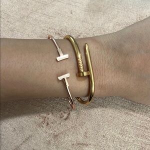 Elegant Gold and Rose Gold Bracelets